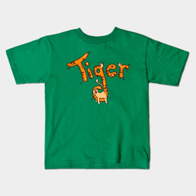 Tiger Kids T-Shirt by Otterlyalice